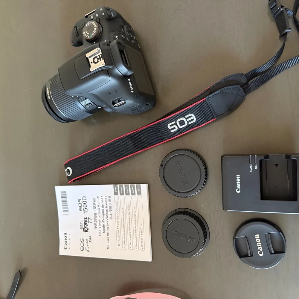 Canon EOS Rebel T7 EF-S 18-55mm IS II KIT Black Camera and accessories